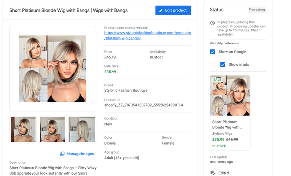 Platinum Wig Bangs