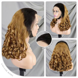Curly Blonde Human Hair Wig