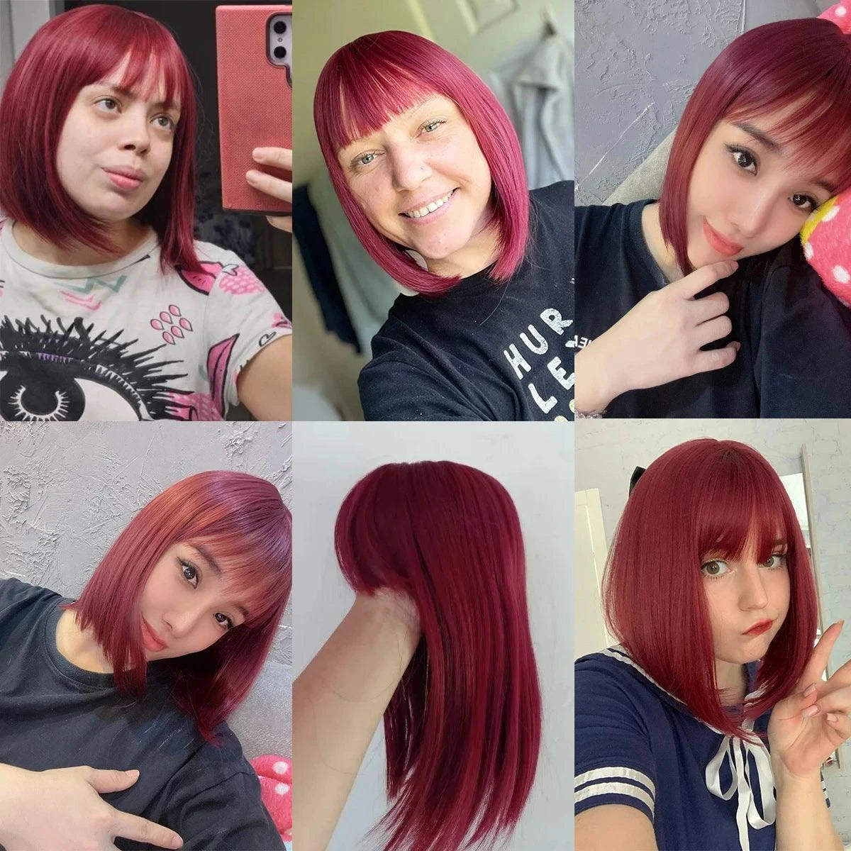 Short Bob Red Wigs

