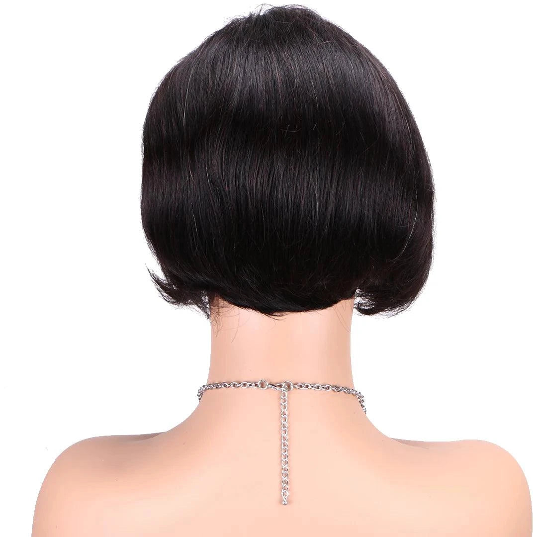 Short Brown Human Hair Wig