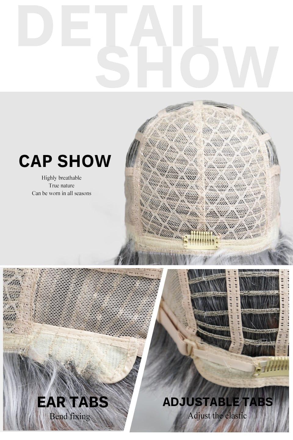 Short Grey Human Hair Wig