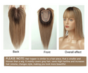 Side profile of straight Remy hair topper showcasing seamless blend and volume