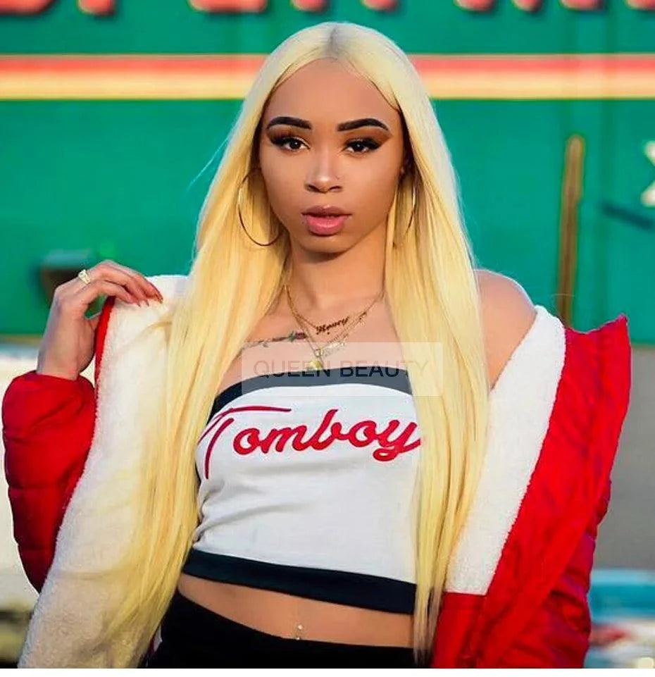 Straight blonde full lace wig – 26 inch Remy human hair