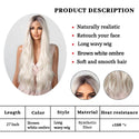 Straight blonde long wig heat-styled with soft waves
