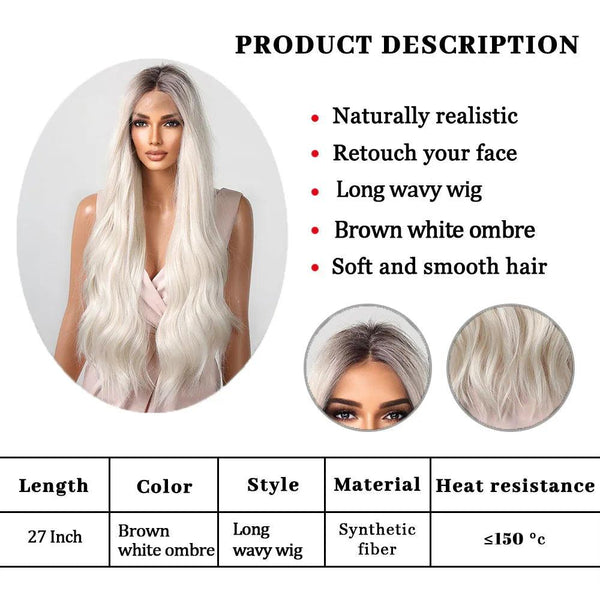 Straight blonde long wig heat-styled with soft waves