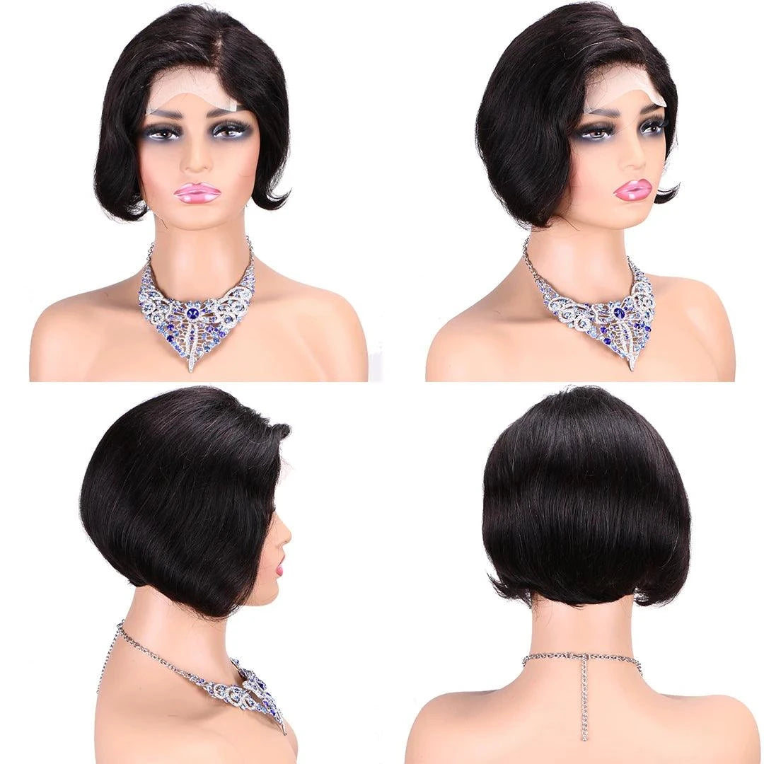 Stylonic Brown Human Hair Wig