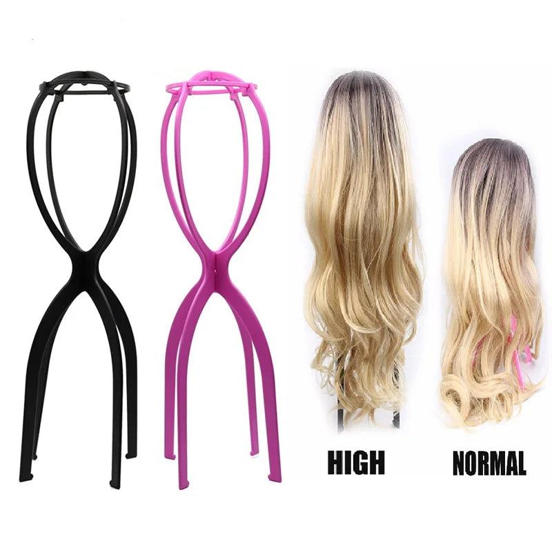 Stylonic foldable wig stand for easy wig care