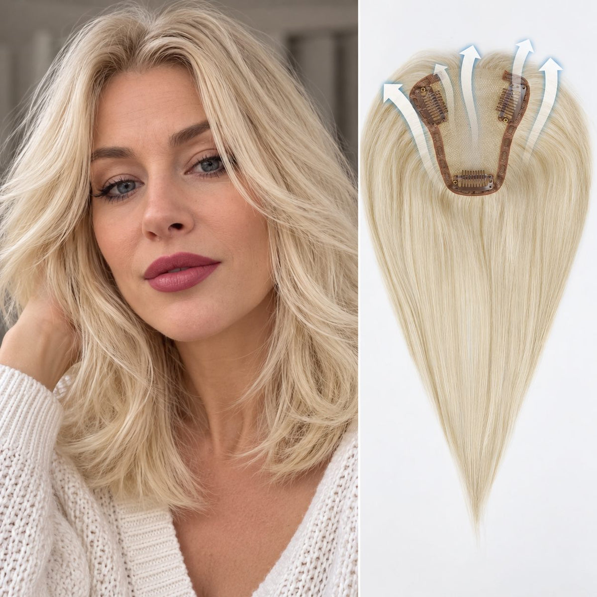 Thinning Hair Toppers Light Blonde