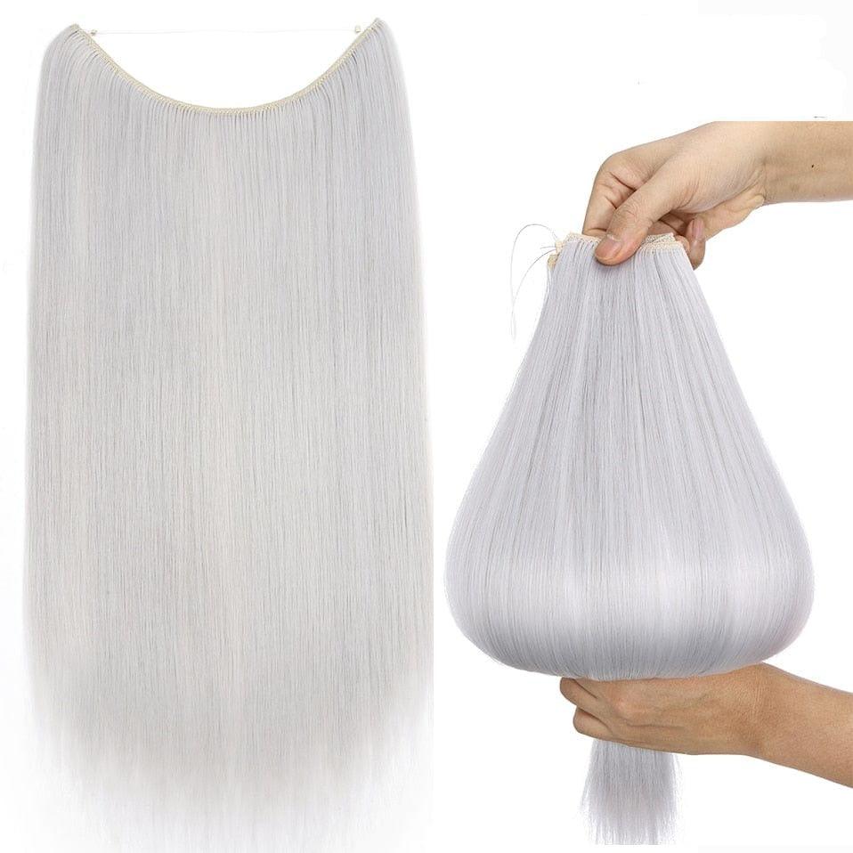 White Grey Halo Hair Extensions