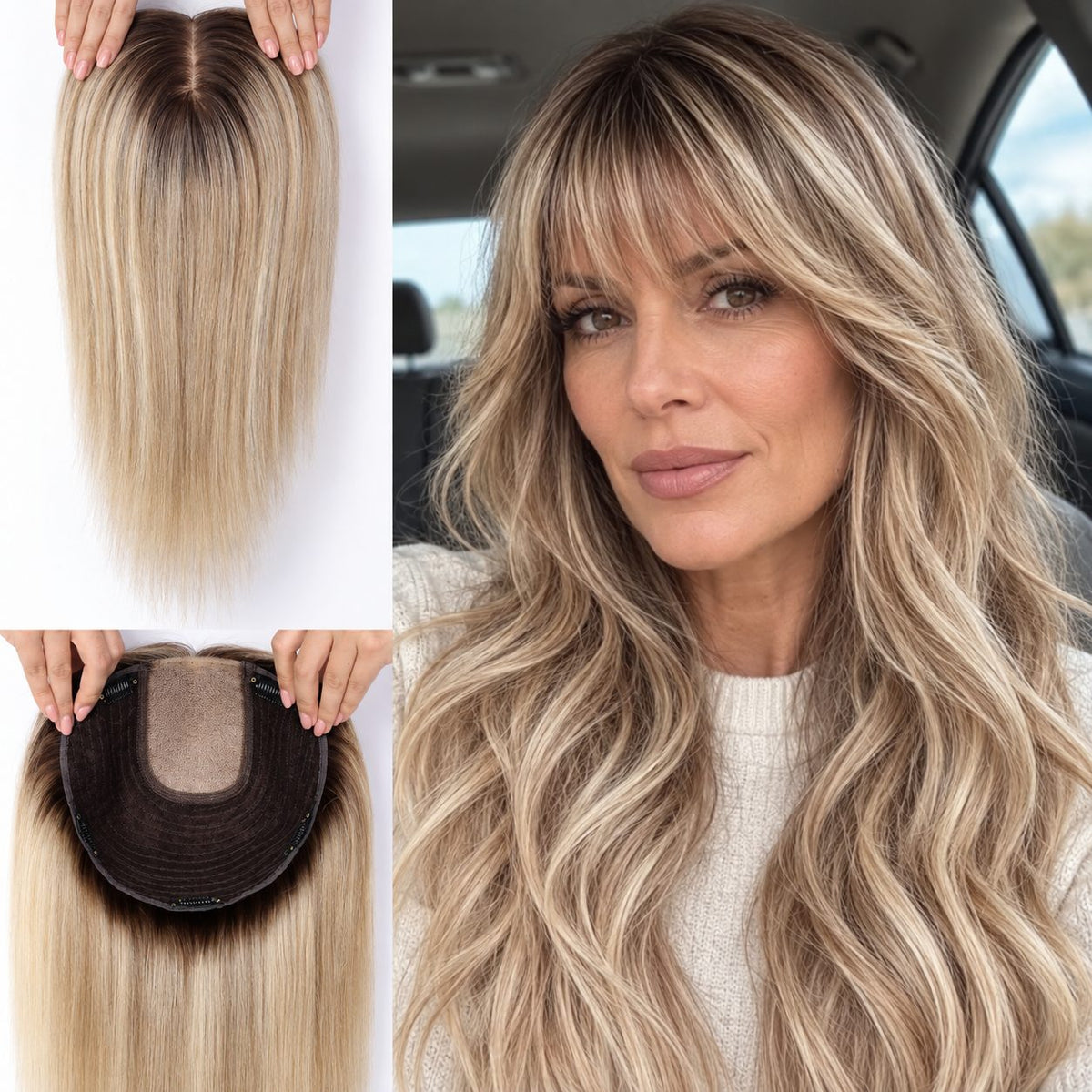Wiglets Hair Topper Mixed Blonde with Bangs