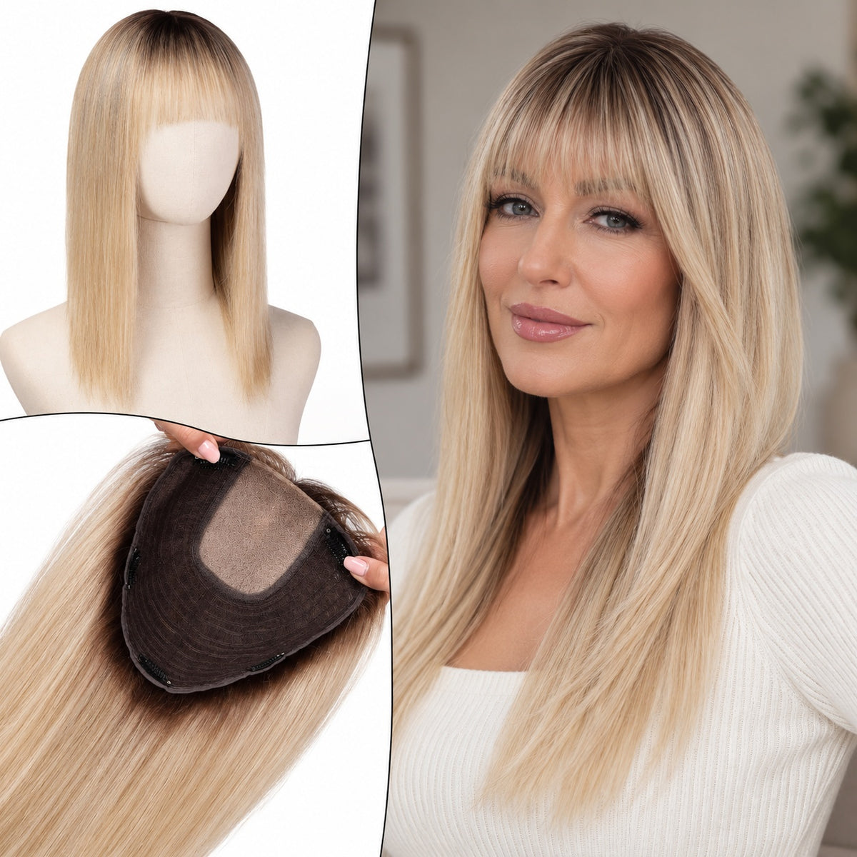 Wiglets Hair Topper Ombre Blonde With Bangs
