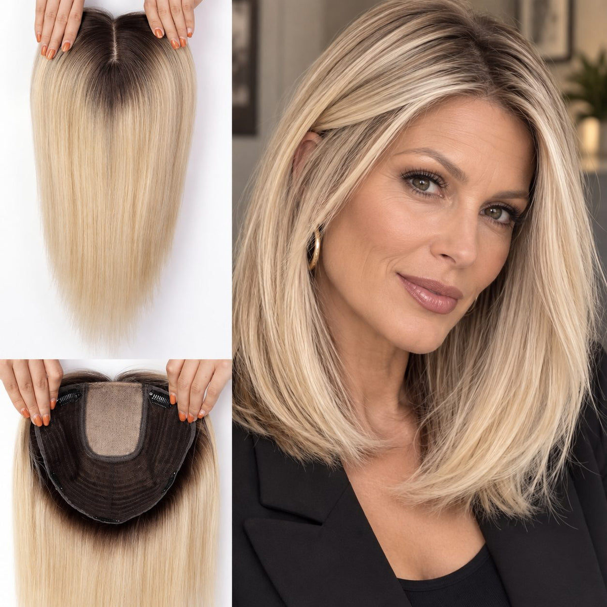 Wiglets Hair Topper Ombre Blonde Without Bangs