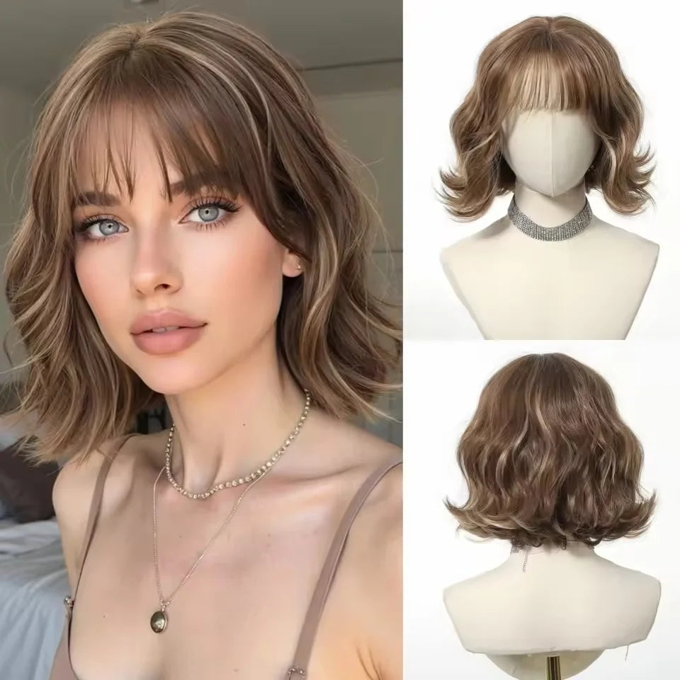 Wigs Hair Mixed Ash Brown