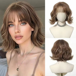 Wigs Hair Mixed Ash Brown