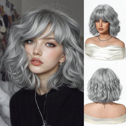 Wigs Hair Silver Grey