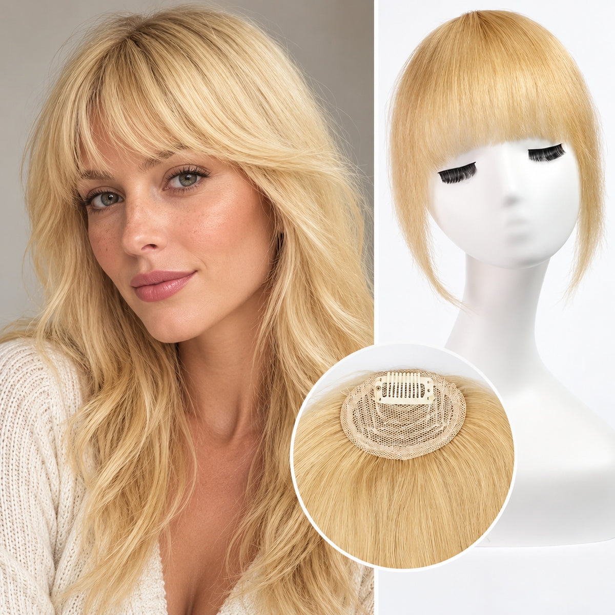 Yellow Blonde Fringe Extensions