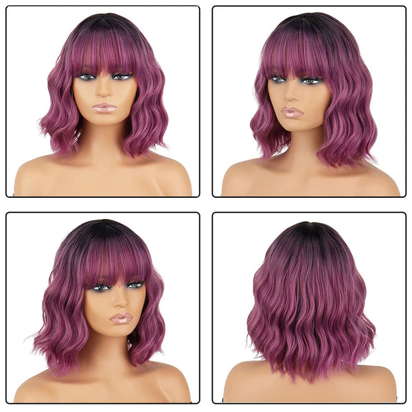 Stylonic Fashion Boutique Synthetic Wig A Purple Wig A Purple Wig - Stylonic Fashion Boutique