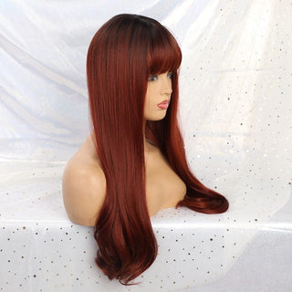 Auburn Wig with Bangs