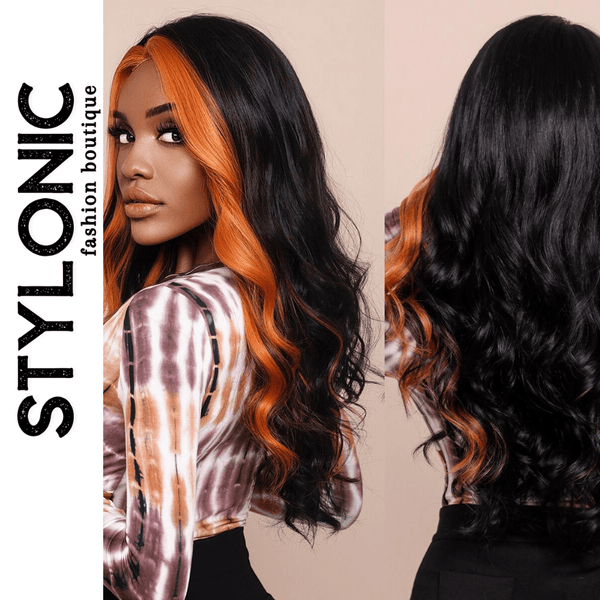 Stylonic Fashion Boutique Synthetic Wig MW9066-3 Black and Orange Wig Wigs - Black and Orange Wig | Stylonic Fashion Boutique