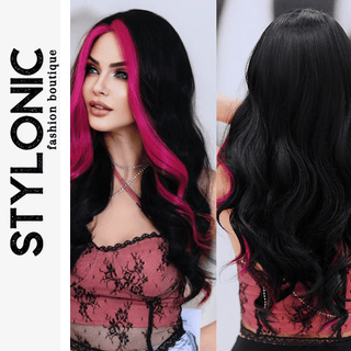 Stylonic Fashion Boutique Synthetic Wig Black and Pink Wig Black and Pink Wig - Stylonic Wigs
