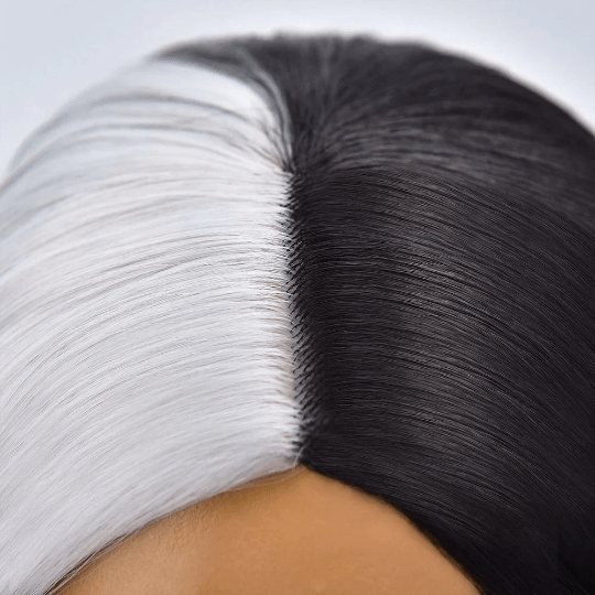 Stylonic Fashion Boutique Synthetic Wig Black and White Wig Wigs - Black and White Wig | Stylonic Fashion Boutique