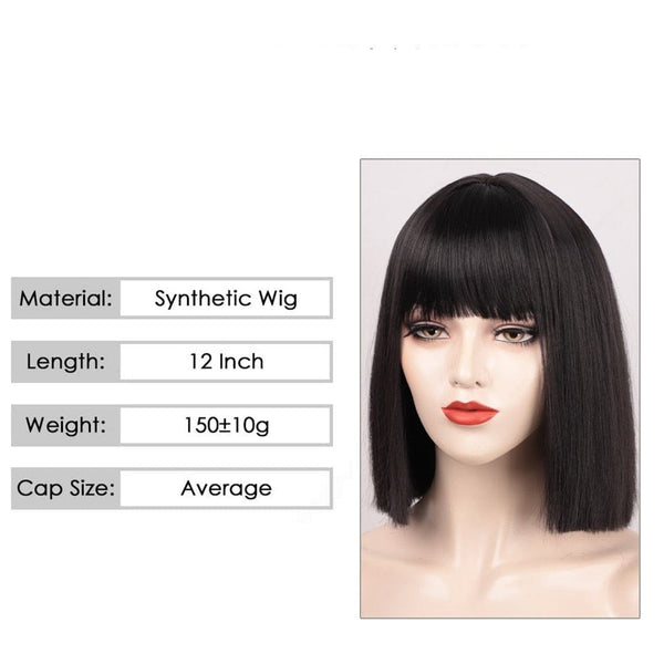 Stylonic Fashion Boutique Synthetic Wig Black Bob Wig Black Bob Wig - Stylonic Fashion Boutique
