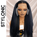 Stylonic Fashion Boutique Lace Front Synthetic Wig Black Kinky Straight Wig Synthetic T Part Lace Wigs | Black Wigs | Kinky Straight Wig  - Stylonic 