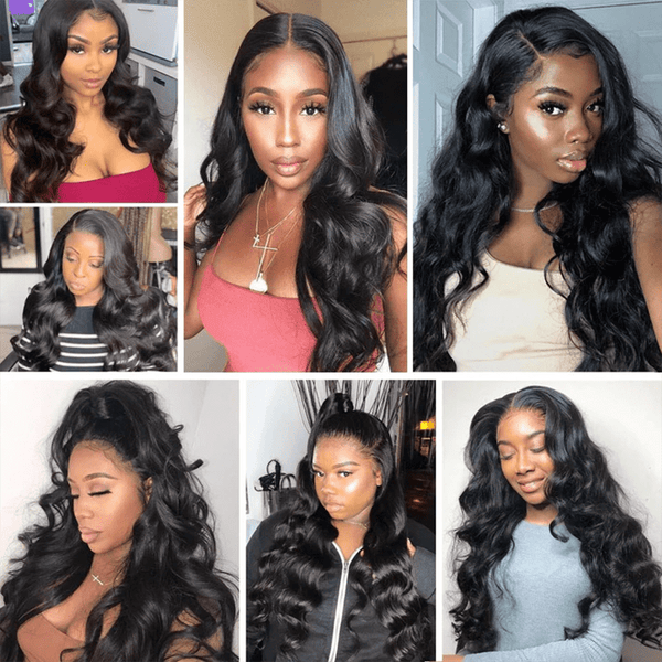 Stylonic Fashion Boutique Lace Front Synthetic Wig Black Long Body Wave Wig Synthetic Hair Lace Wig Long Body Wave Wig - Stylonic