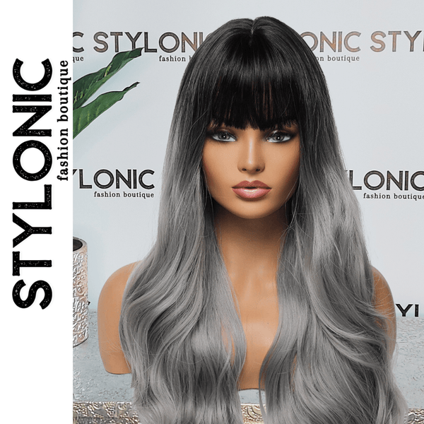 Stylonic Fashion Boutique Black to Gray Wigs Natural Wavy Hair