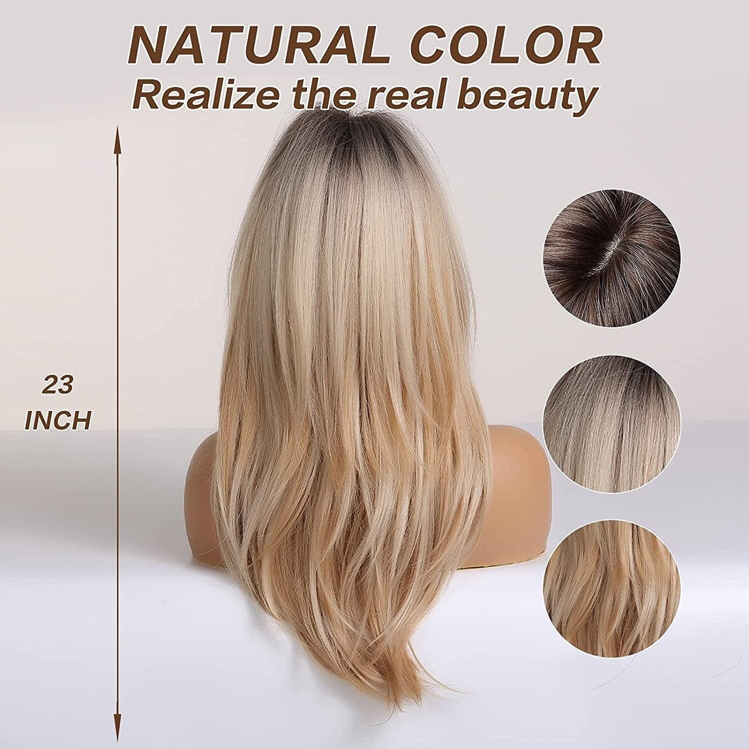 Blonde Wig with Bangs Rear View