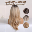 Blonde Wig with Bangs Rear View