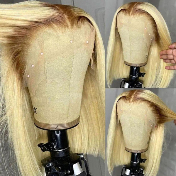 blonde bob lace front wigs human hair