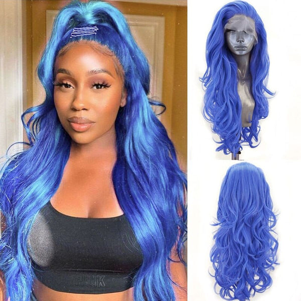 Stylonic Fashion Boutique Lace Front Synthetic Wig 18inches Blue Lace Front Wig Blue Lace Front Wig - Stylonic Fashion Boutique