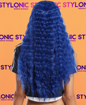 Stylonic Fashion Boutique 24inches Blue Natural Wave Lace Front Synthetic Wig Blue Natural Wave Lace Front Synthetic Wig - Stylonic Wigs