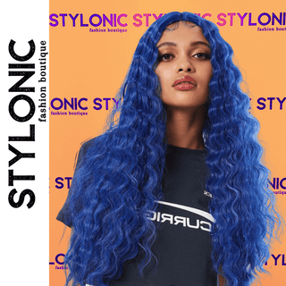 Stylonic Fashion Boutique Lace Front Synthetic Wig Blue Natural Wave Lace Front Synthetic Wig Blue Natural Wave Lace Front Synthetic Wig - Stylonic Wigs