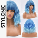 Stylonic Fashion Boutique Synthetic Wig TB2020056-15 Blue Wigs Short