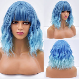Stylonic Fashion Boutique Synthetic Wig TB2020056-15 Blue Wigs Short