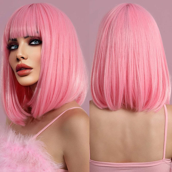Stylonic Fashion Boutique Synthetic Wig Bob Straight Bright Pink Wig Bob Straight Bright Pink Wig - Stylonic Wigs