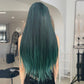 bold green ombre wig for women
