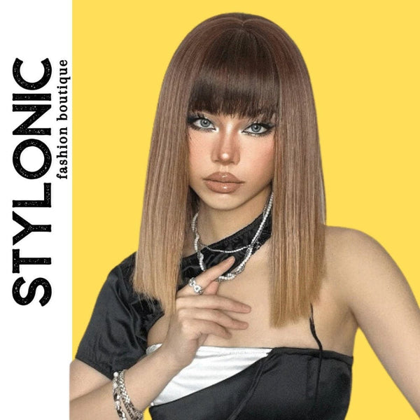 Stylonic Fashion Boutique Synthetic Wig Brown and Blonde Bob Hair Brown and Blonde Bob Hair - Stylonic Wigs