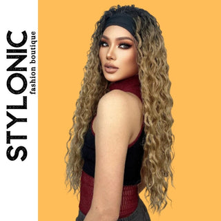 Stylonic Fashion Boutique Synthetic Wig Brown Curly Headband Wig Brown Curly Headband Wig - Stylonic Wigs