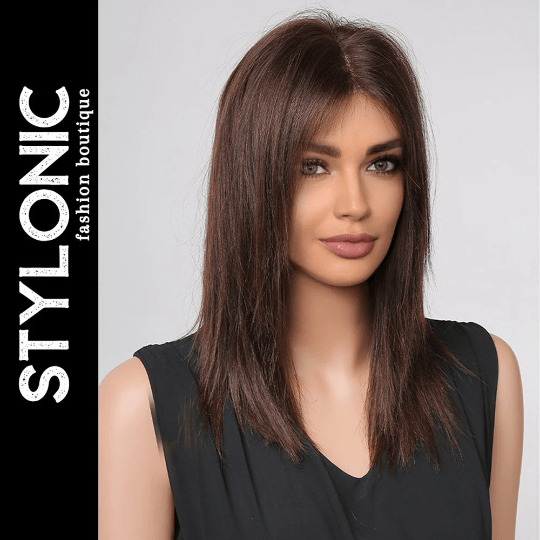 Stylonic Fashion Boutique Human Hair Wig Brown Lace Front Human Hair Wig 14 inch Human Hair Wigs - Brown Lace Front Wig | Stylonic