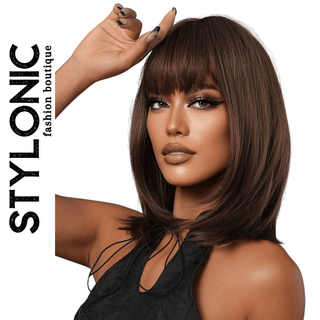 Stylonic Fashion Boutique Synthetic Wig Brown Synthetic Bob Wig Brown Synthetic Bob Wig | Brown Wigs | Stylonic Fashion Boutique