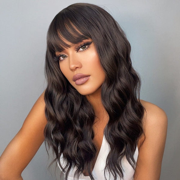 Stylonic Fashion Boutique Synthetic Wig Brown Wavy Wig Brown Wavy Wig - Stylonic Fashion Boutique
