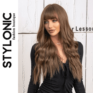 Stylonic Fashion Boutique Synthetic Wig Brown Wig With Bangs Brown Wig With Bangs - Stylonic Fashion Boutique