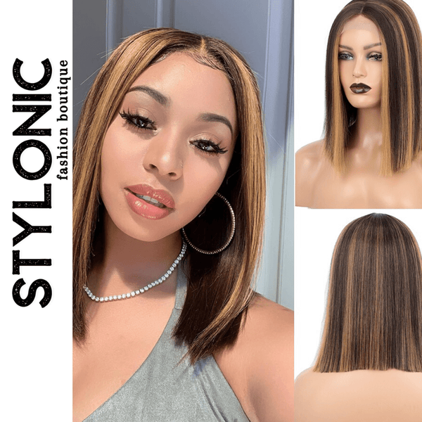 Stylonic Fashion Boutique Synthetic Wig Brown Wig with Caramel Highlights Brown Wig with Caramel Highlights - Stylonic Fashion Boutique