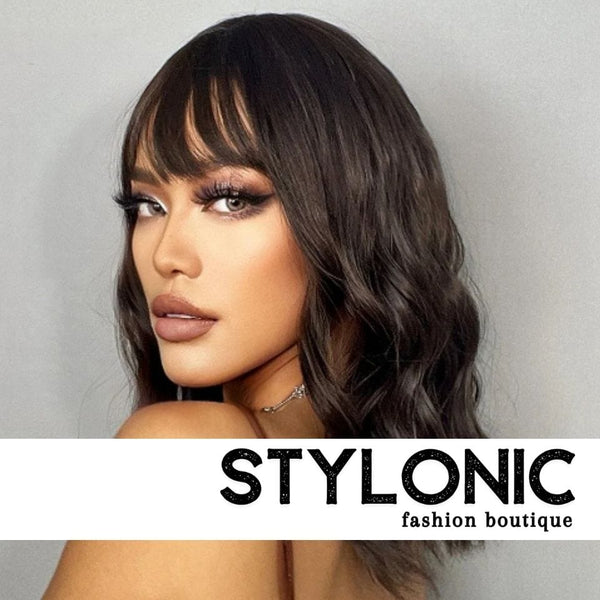 Stylonic Fashion Boutique Synthetic Wig Brown Wig with Fringe Brown Wig with Fringe - Stylonic Fashion Boutique