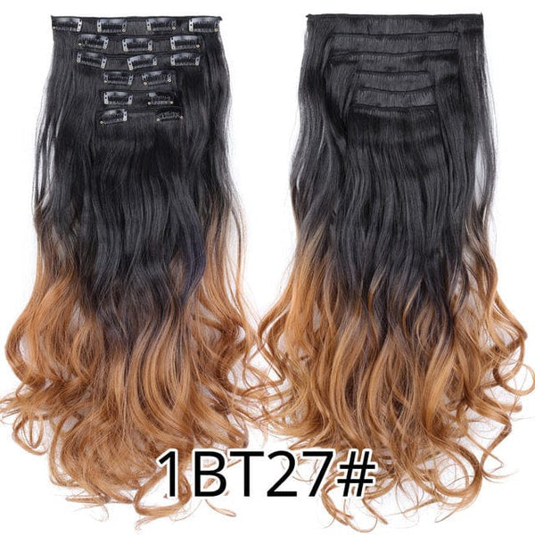 Stylonic Fashion Boutique Hair Extensions curly 1BT27 / 22inches Clip-on Hair Extensions