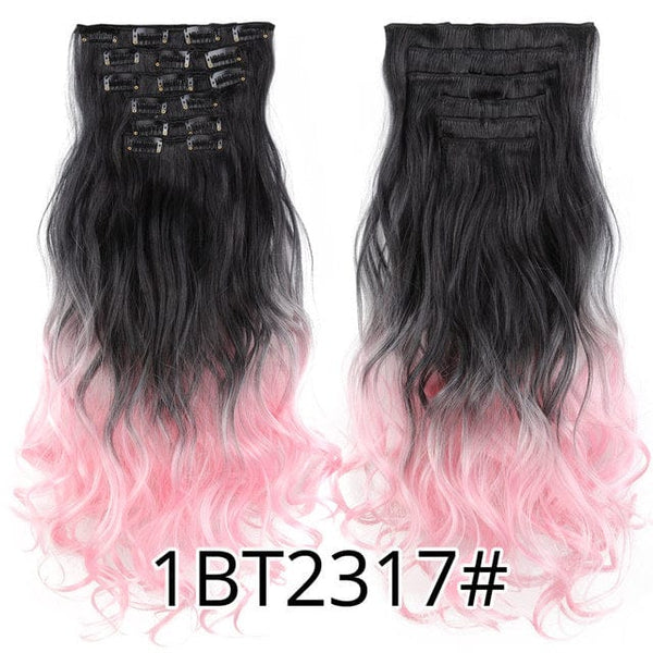 Stylonic Fashion Boutique Hair Extensions curly 1BT2317 / 22inches Clip-on Hair Extensions