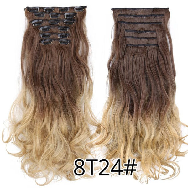 Stylonic Fashion Boutique Hair Extensions curly 8T24 / 22inches Clip-on Hair Extensions